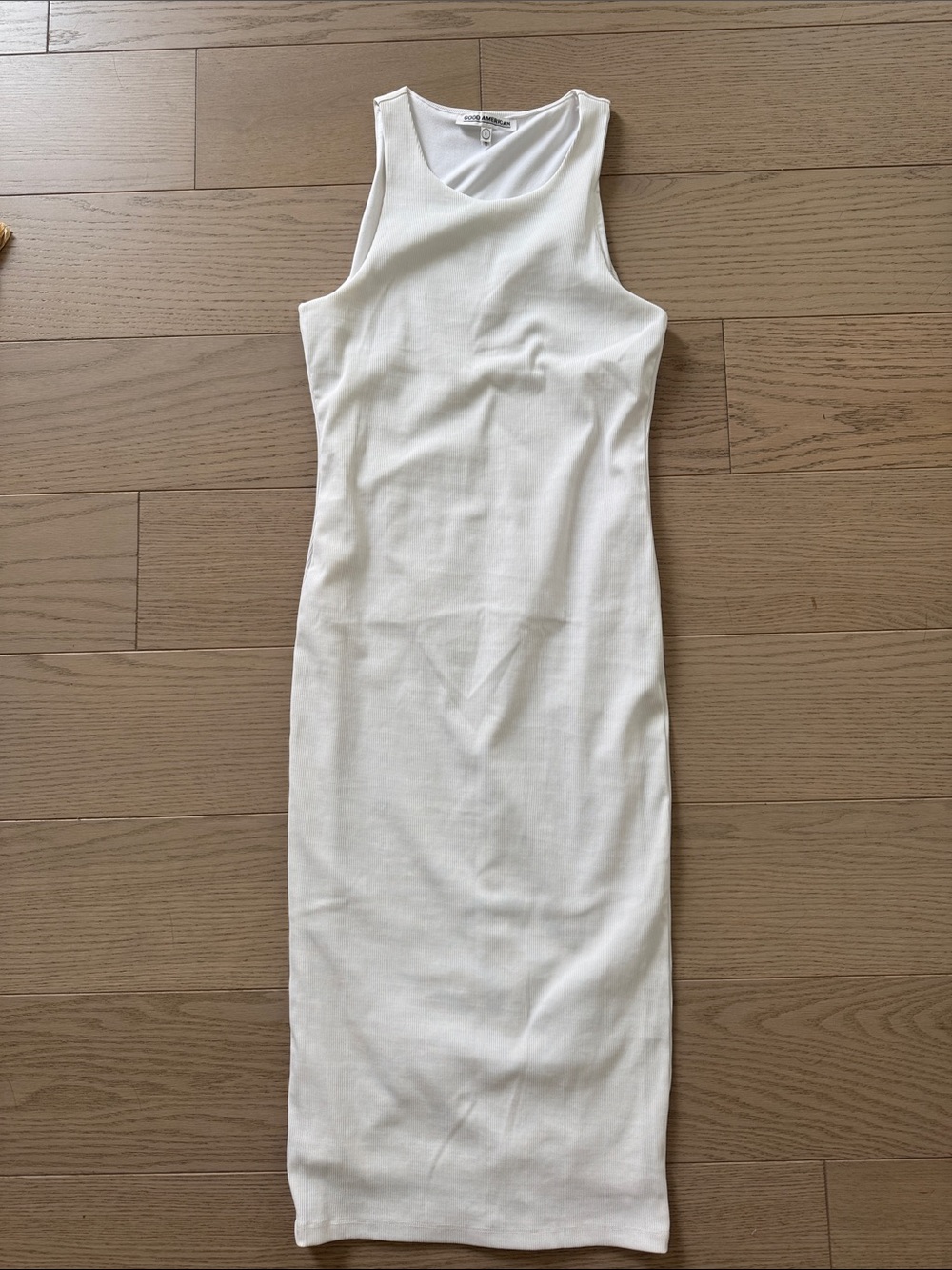 Good American White Ribbed Tank Dress